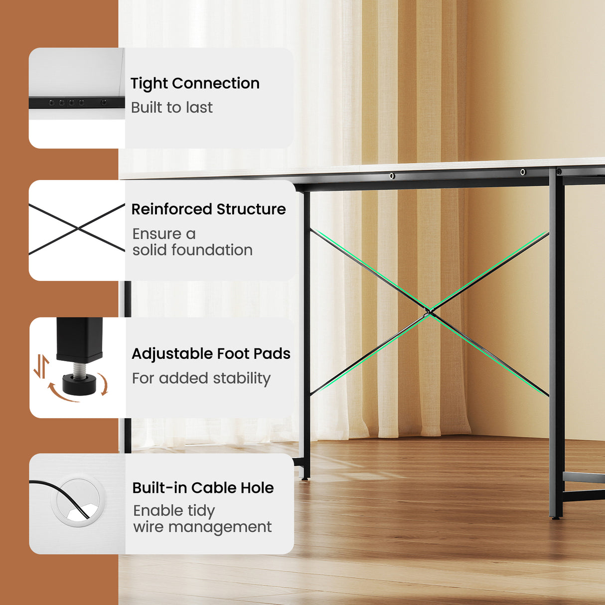 95 Inch 2-Person L-Shaped Long Reversible Computer Desk with Monitor Stand