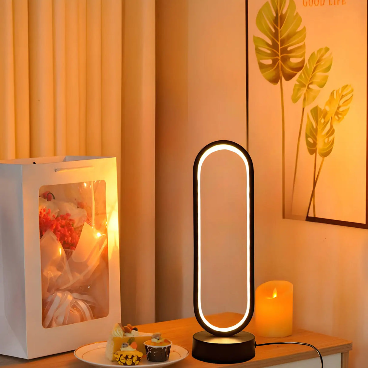 LED Lamps - 3 Color Dimming Ring Bedside Table Lamp