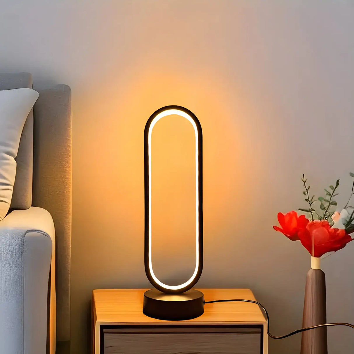 LED Lamps - 3 Color Dimming Ring Bedside Table Lamp