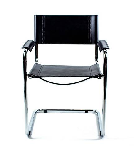 Mart Stam Cantilever Armchair - Black Leather