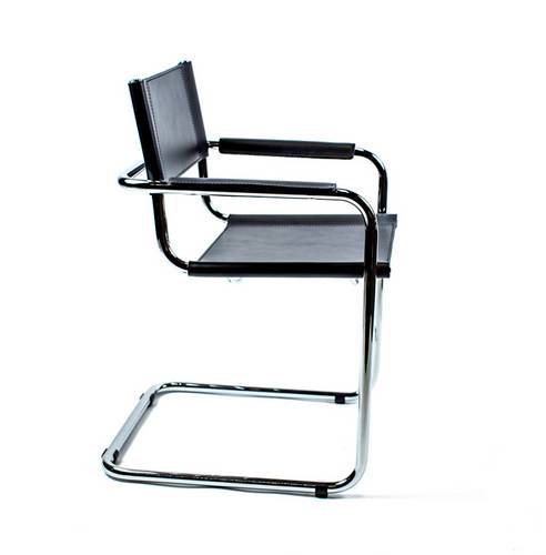 Mart Stam Cantilever Armchair - Black Leather