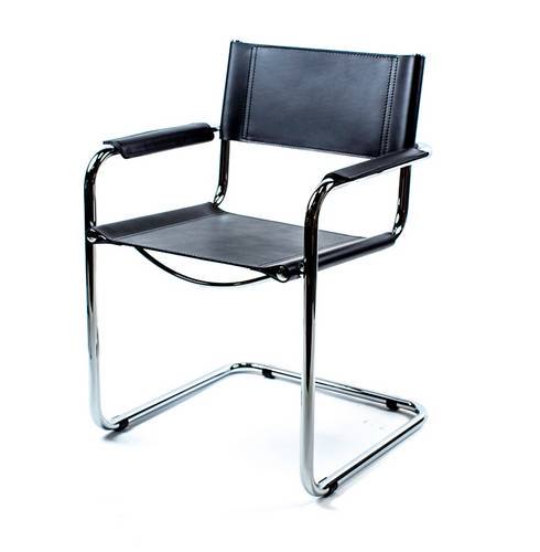 Mart Stam Cantilever Armchair - Black Leather
