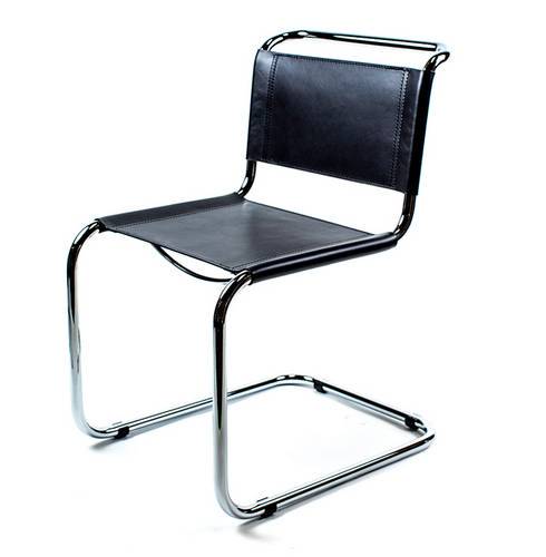 Mart Stam Cantilever Side Chair - Black Leather