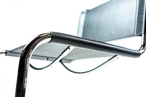 Mart Stam Cantilever Side Chair - Black Leather