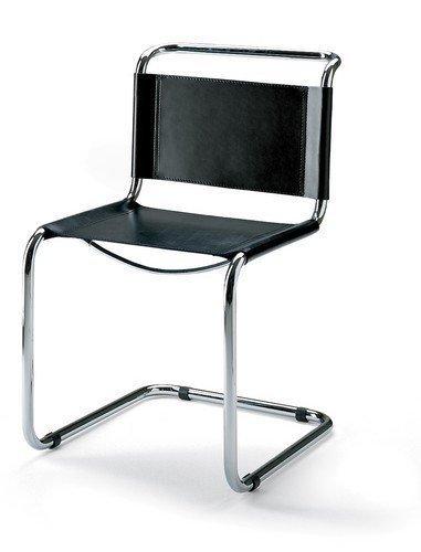 Mart Stam Cantilever Side Chair - Black Leather