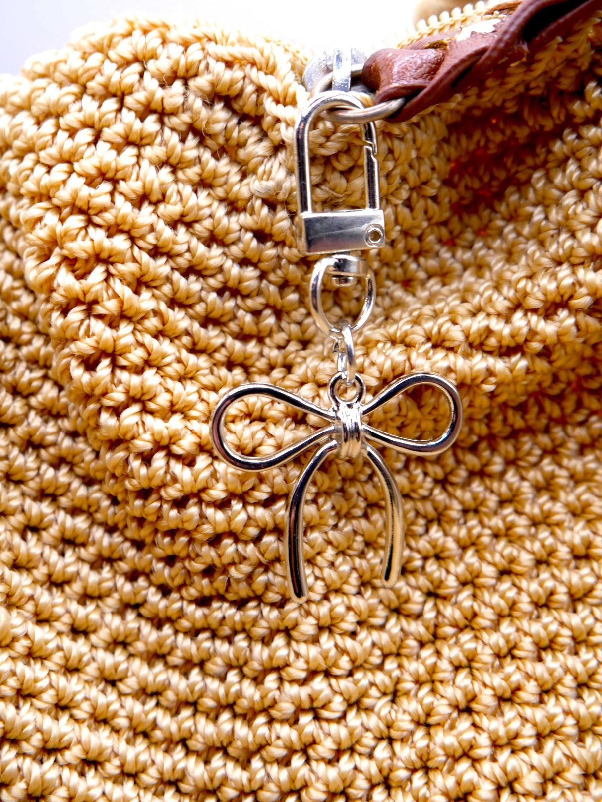 Coquette Silver Bow Metal Keychain and Bag Charm