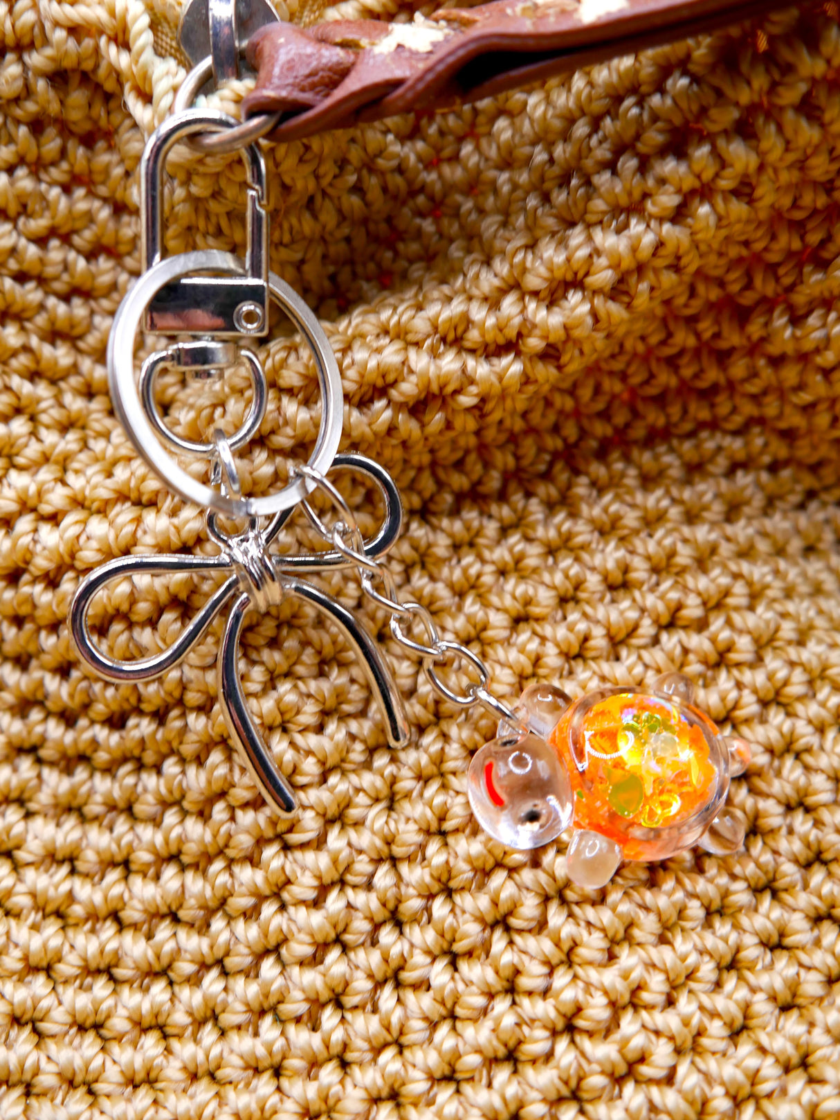 Coquette Silver Bow Metal Keychain and Bag Charm