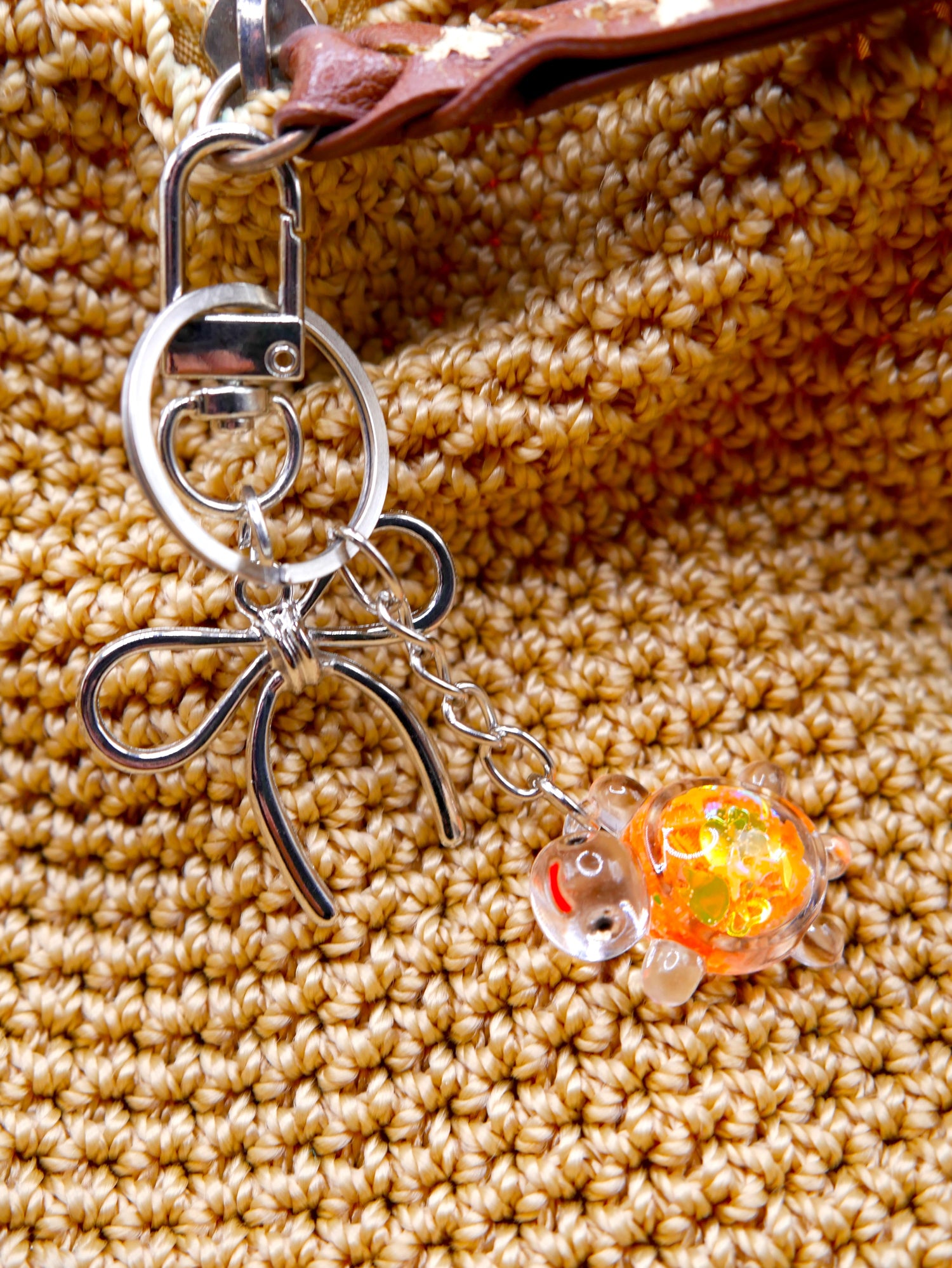 Coquette Silver Bow Metal Keychain and Bag Charm