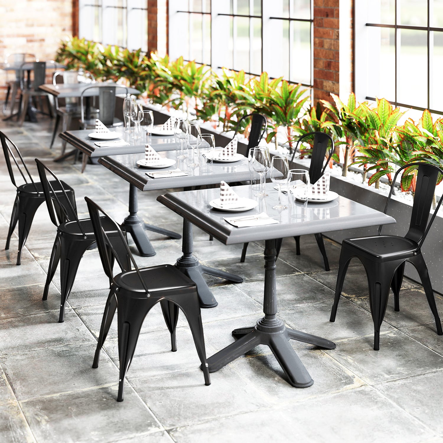 Metal Dining Chairs Set of 4 with Removable Backrest for Dining Room Restaurant Living Room