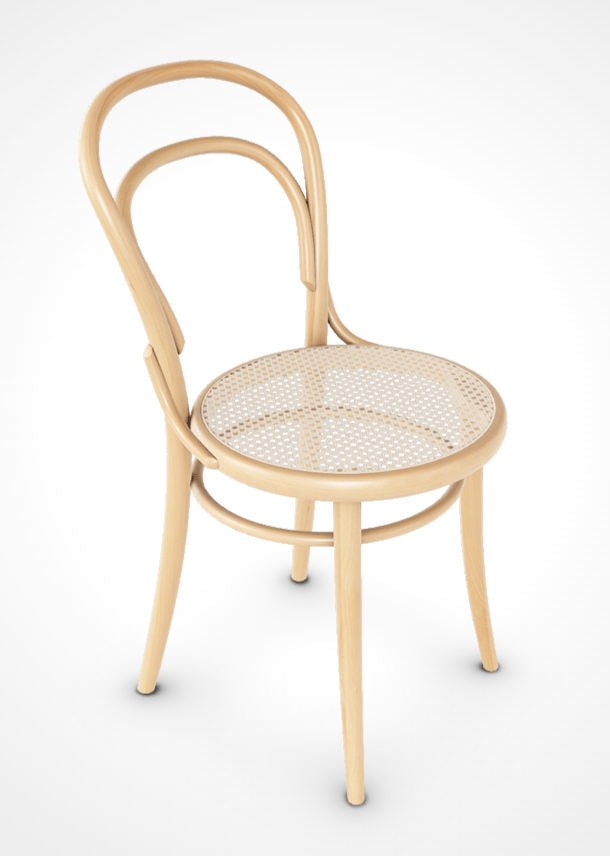 Michael Thonet No. 14 Bentwood Chair by Ton - Natural Beechwood / Cane Seat