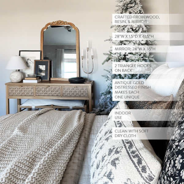 Antique Inspired Ornate Gold Mirror