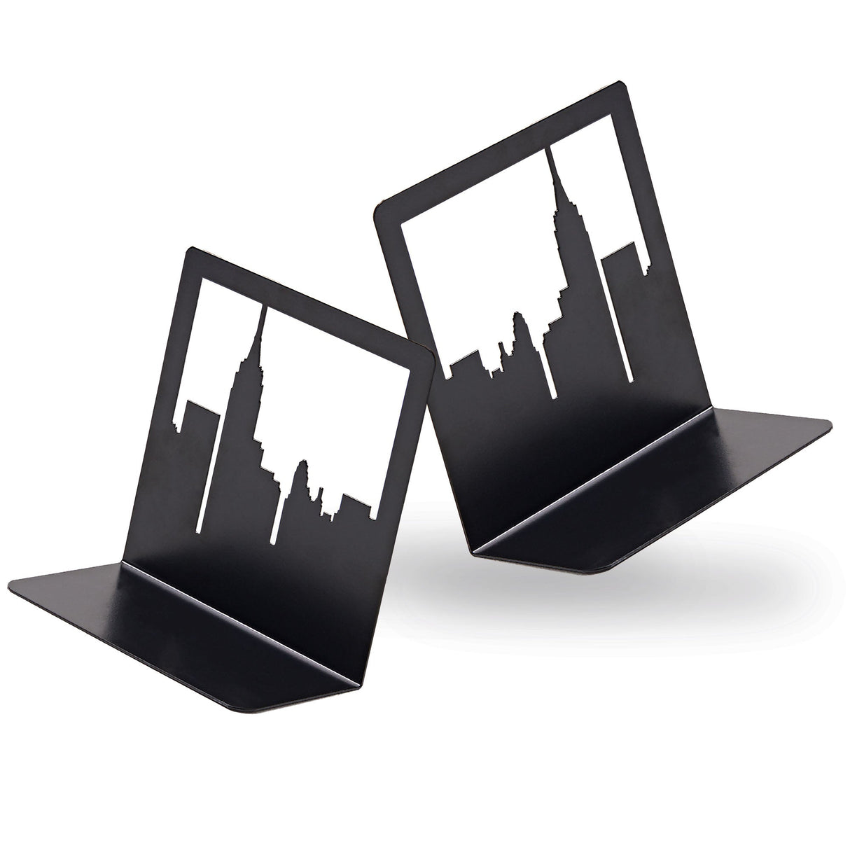 NYC Skyline Bookends – Decorative Metal Book Ends by Geomod