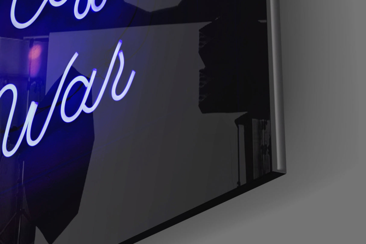 “Make Coffee not War” Glass Wall Art