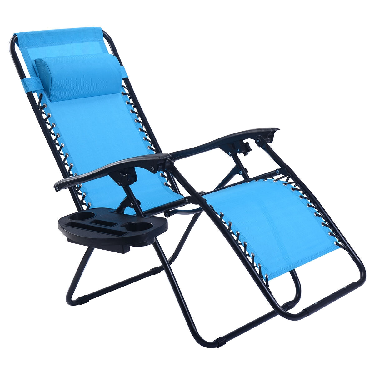 2 Pieces Folding Recliner Zero Gravity Lounge Chair