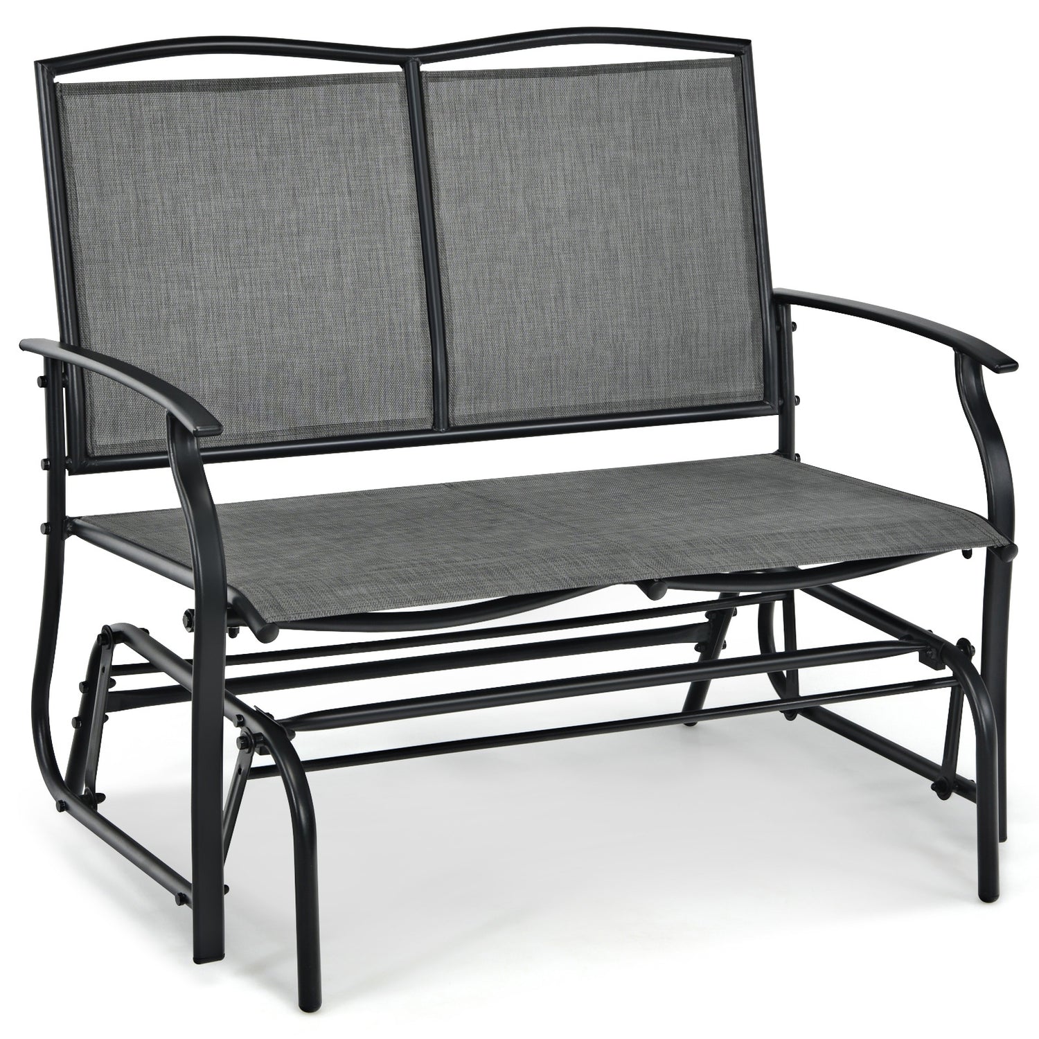 Outdoor Iron Patio Rocking Chair for Backyard and Lawn