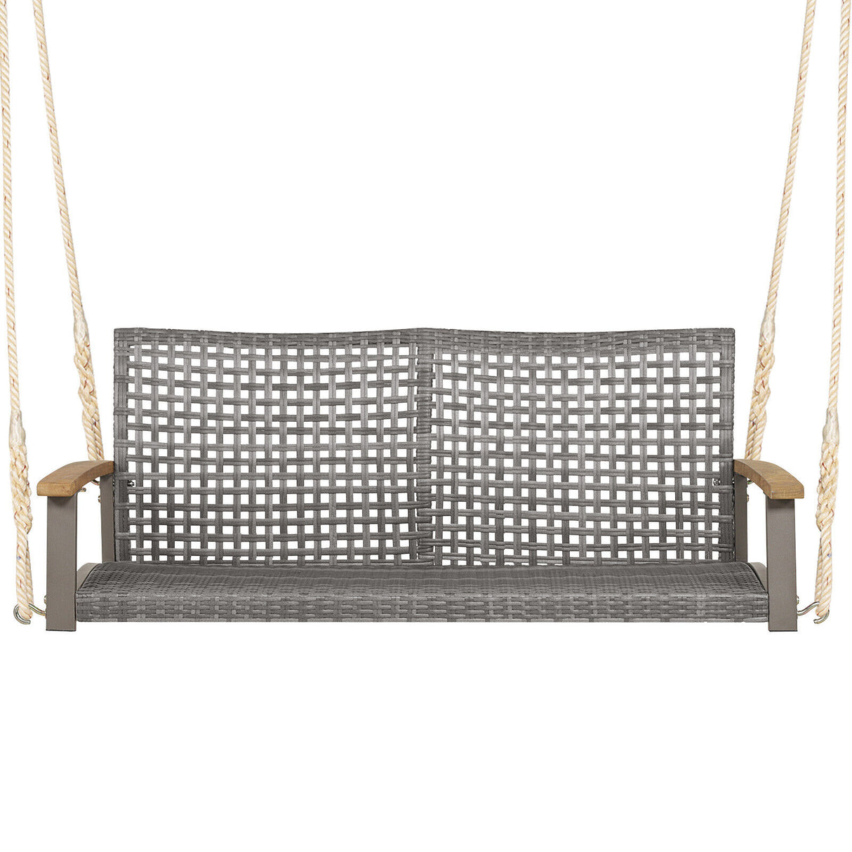 2-Person Patio Wicker Hanging Swing Chair