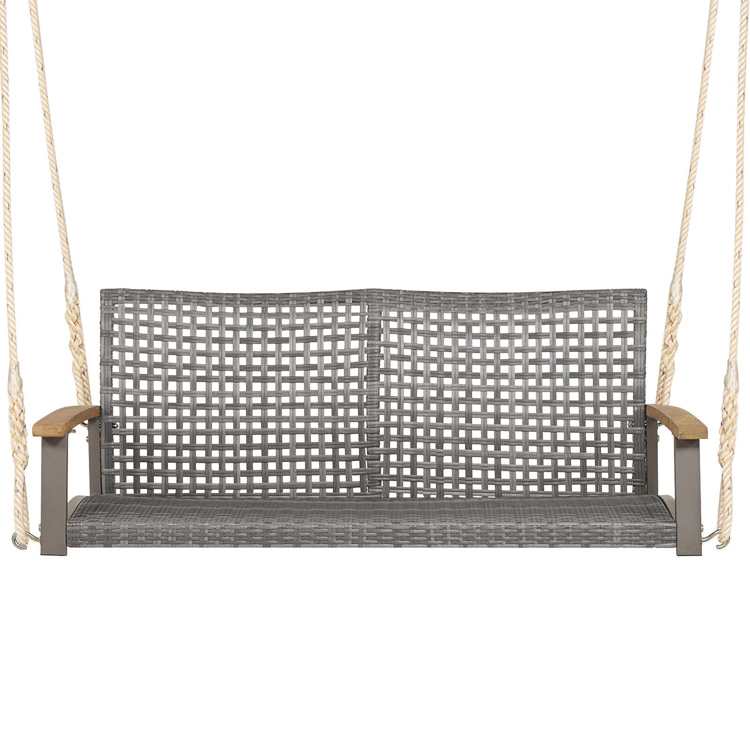 2-Person Patio Wicker Hanging Swing Chair