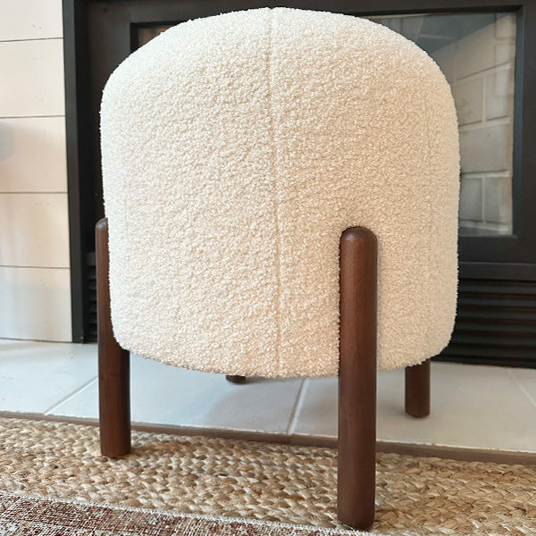 Plush Boucle Drum Ottoman, Choose Your Color