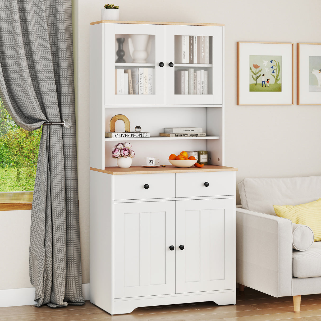Pantry Cabinet with 2 Removable Shelves