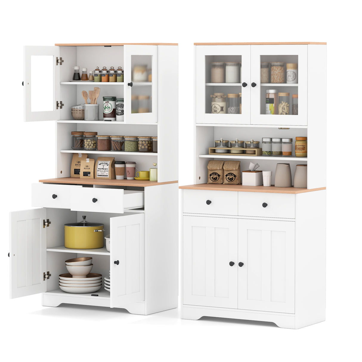 Pantry Cabinet with 2 Removable Shelves