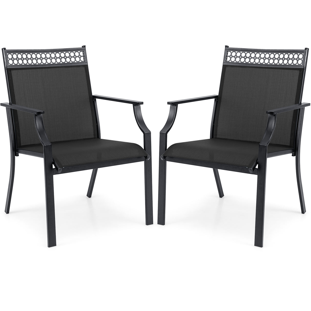 Patio Chairs Set of 2 with All Weather Breathable Fabric