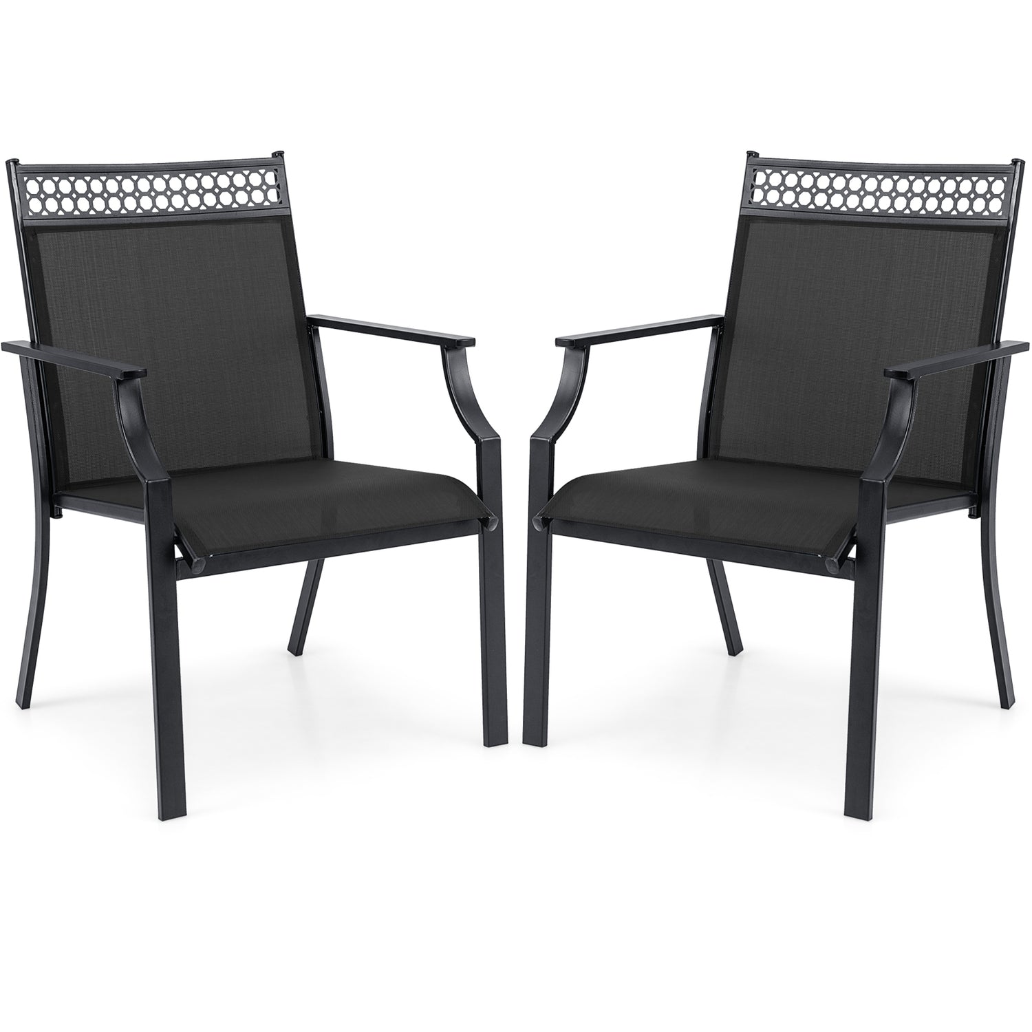 Patio Chairs Set of 2 with All Weather Breathable Fabric