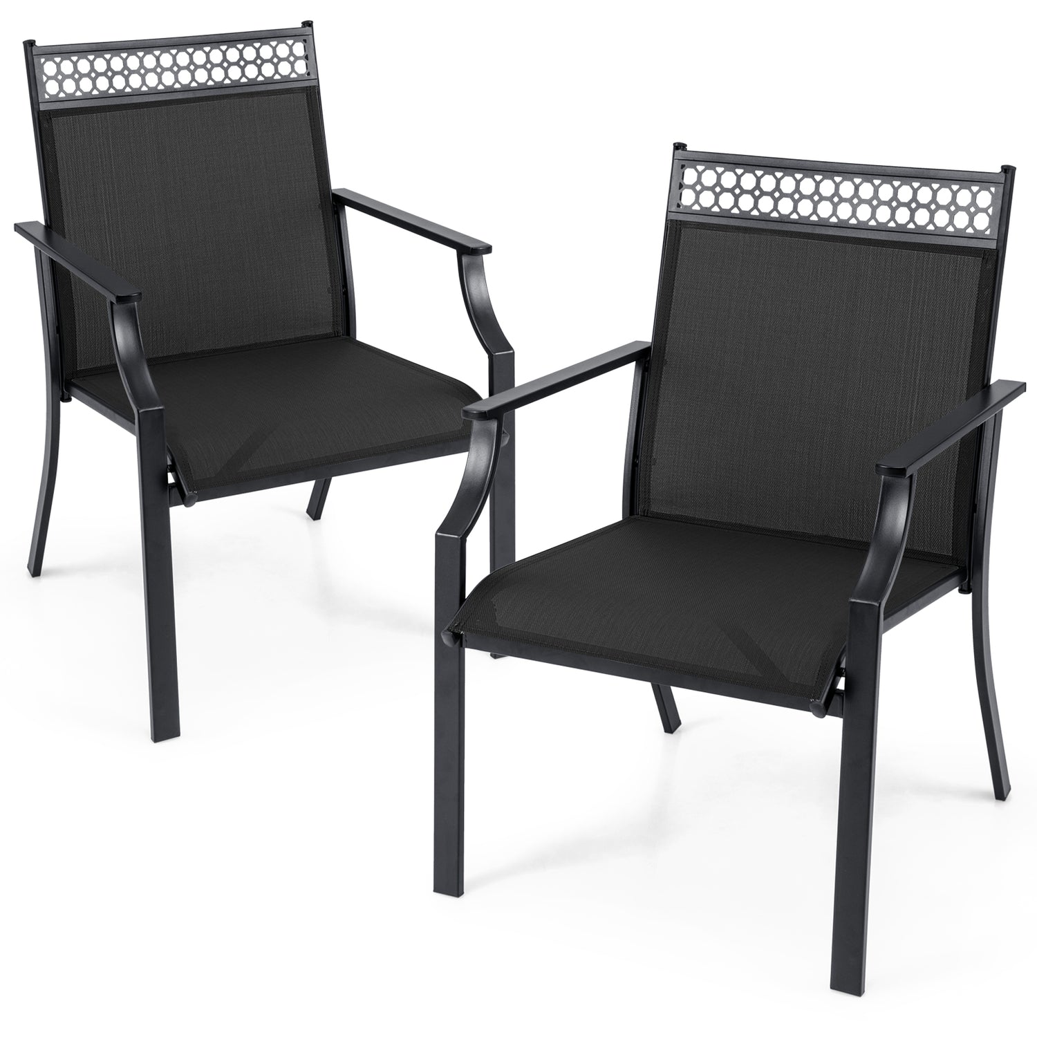 Patio Chairs Set of 2 with All Weather Breathable Fabric