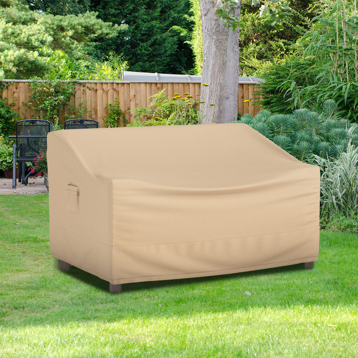 Patio Furniture Cover with Padded Handle and Click-Close Straps