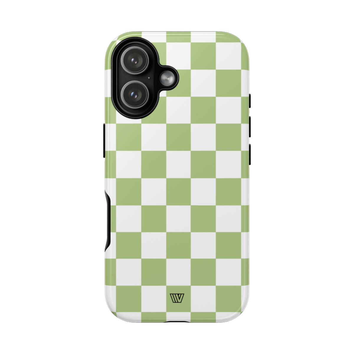 PALE OLIVE WHITE CHECKERBOARD | Tough Phone Case