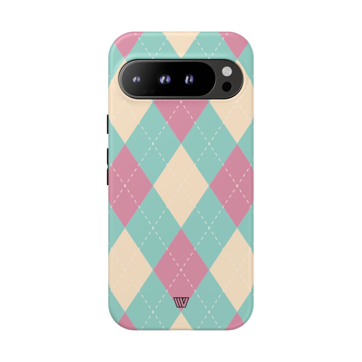 BLUE PINK BEIGE ARGYLE | Tough Phone Case