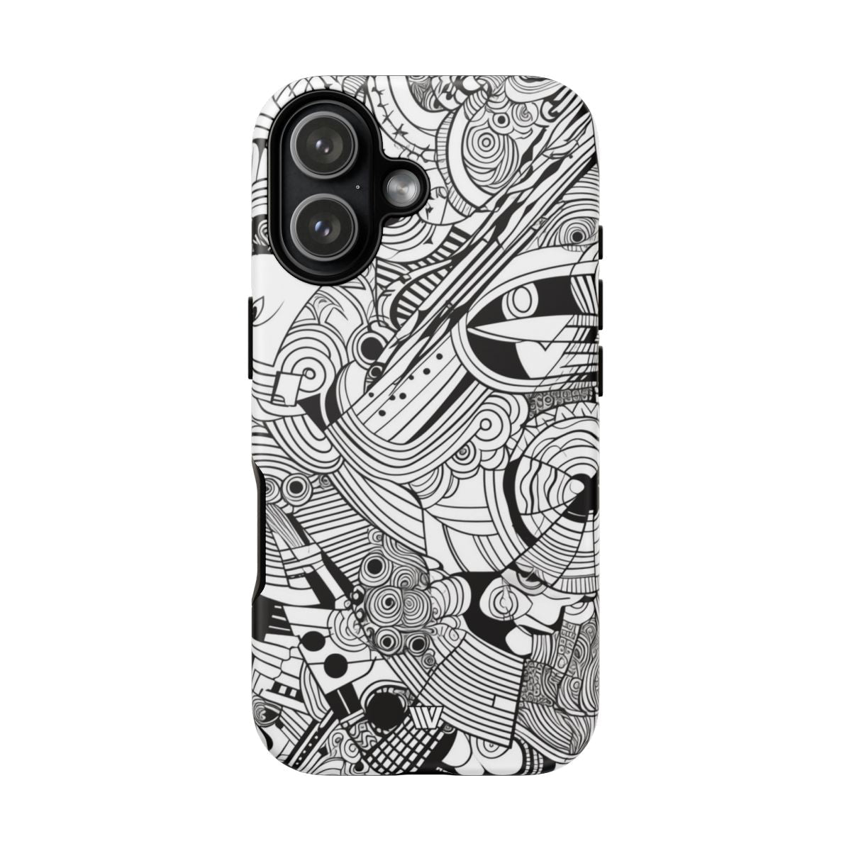 B&W ABSTRACT DOODLE | Tough Phone Case