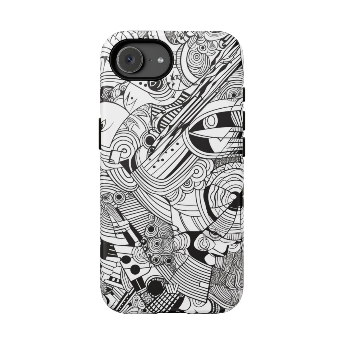 B&W ABSTRACT DOODLE | Tough Phone Case