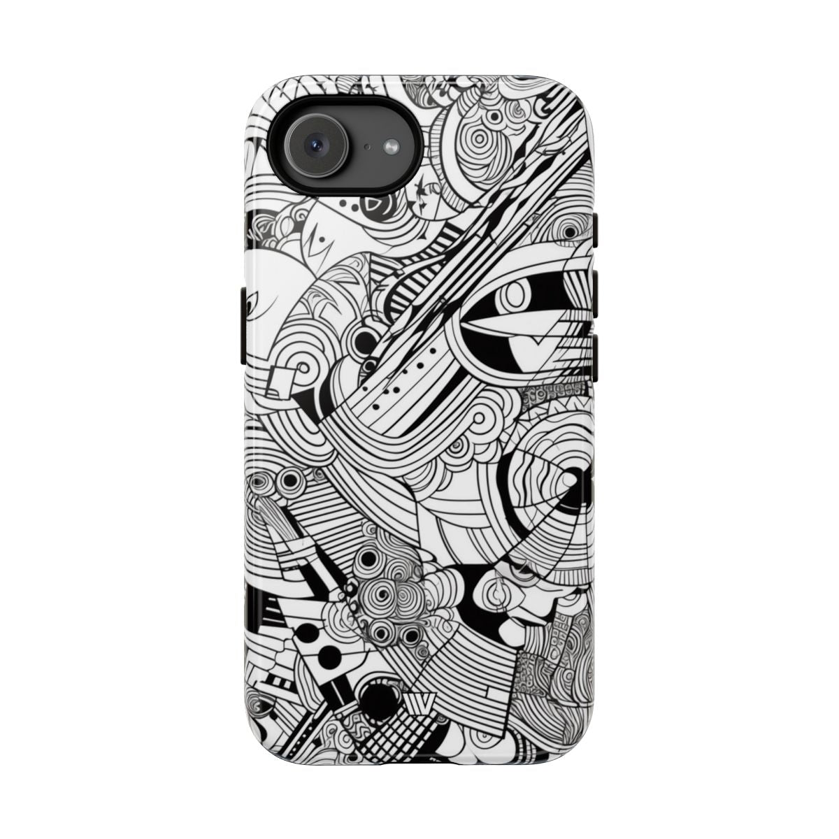 B&W ABSTRACT DOODLE | Tough Phone Case