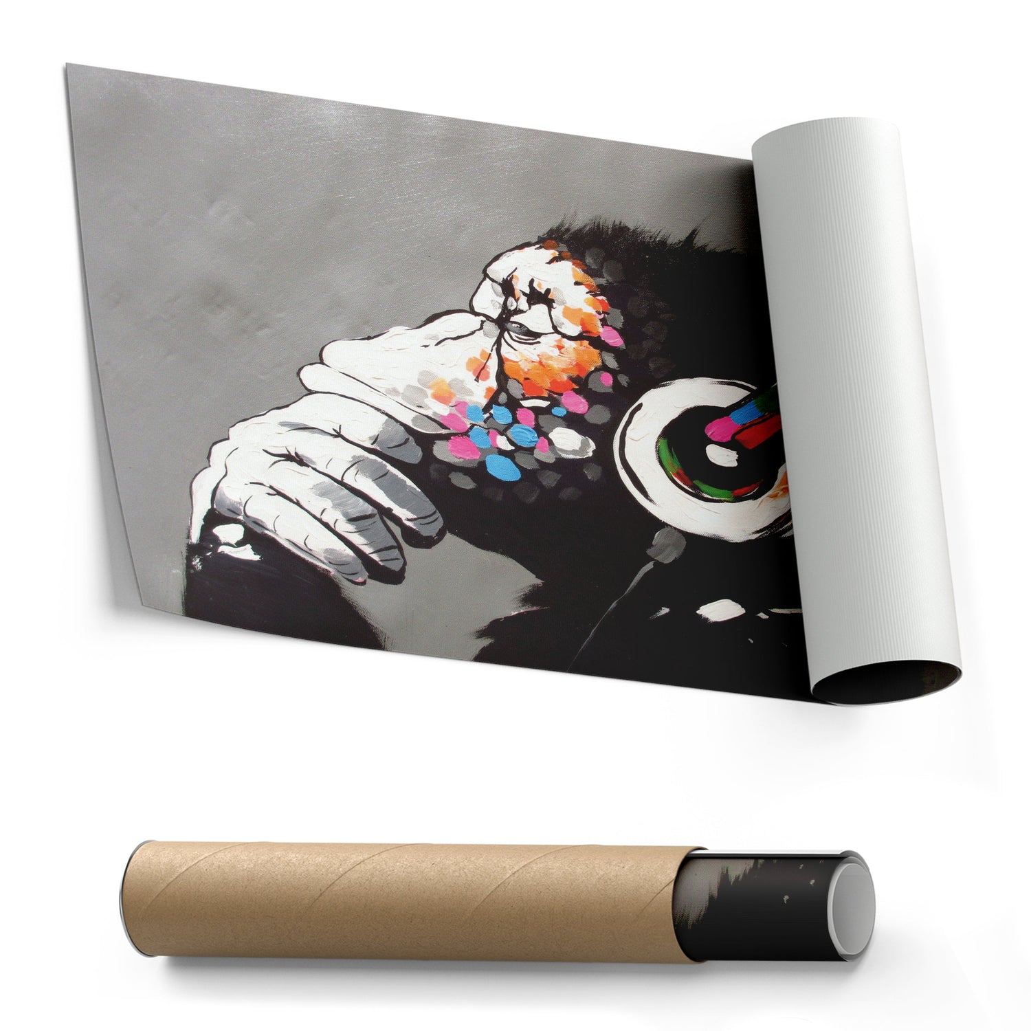 Banksy Male DJ Canvas – Urban Graffiti Wall Art Decor