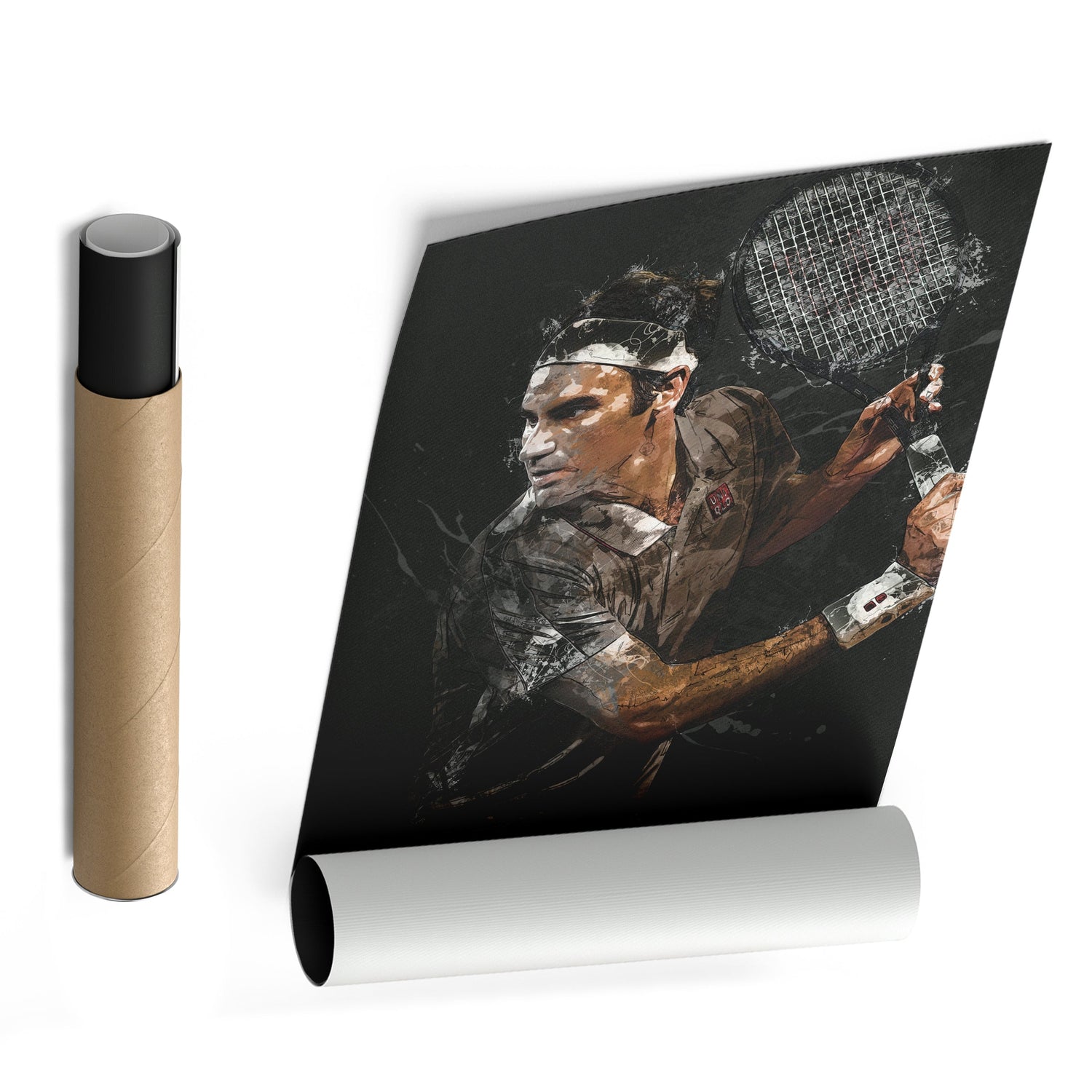 Roger Federer Canvas Print – Iconic Tennis Wall Art for Man Cave or Home