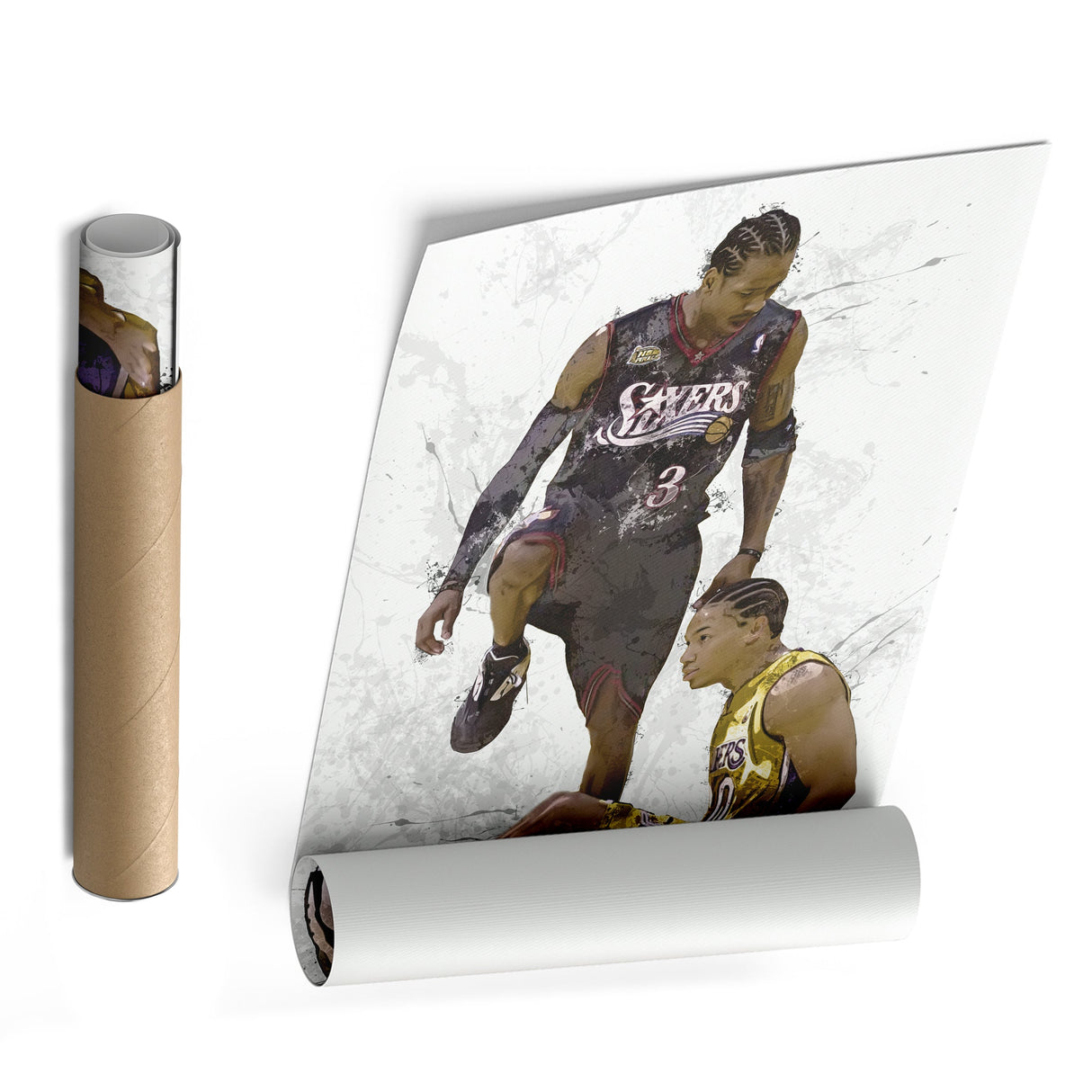 Allen Iverson Step Over Canvas Wall Art – NBA Legend for Man Cave