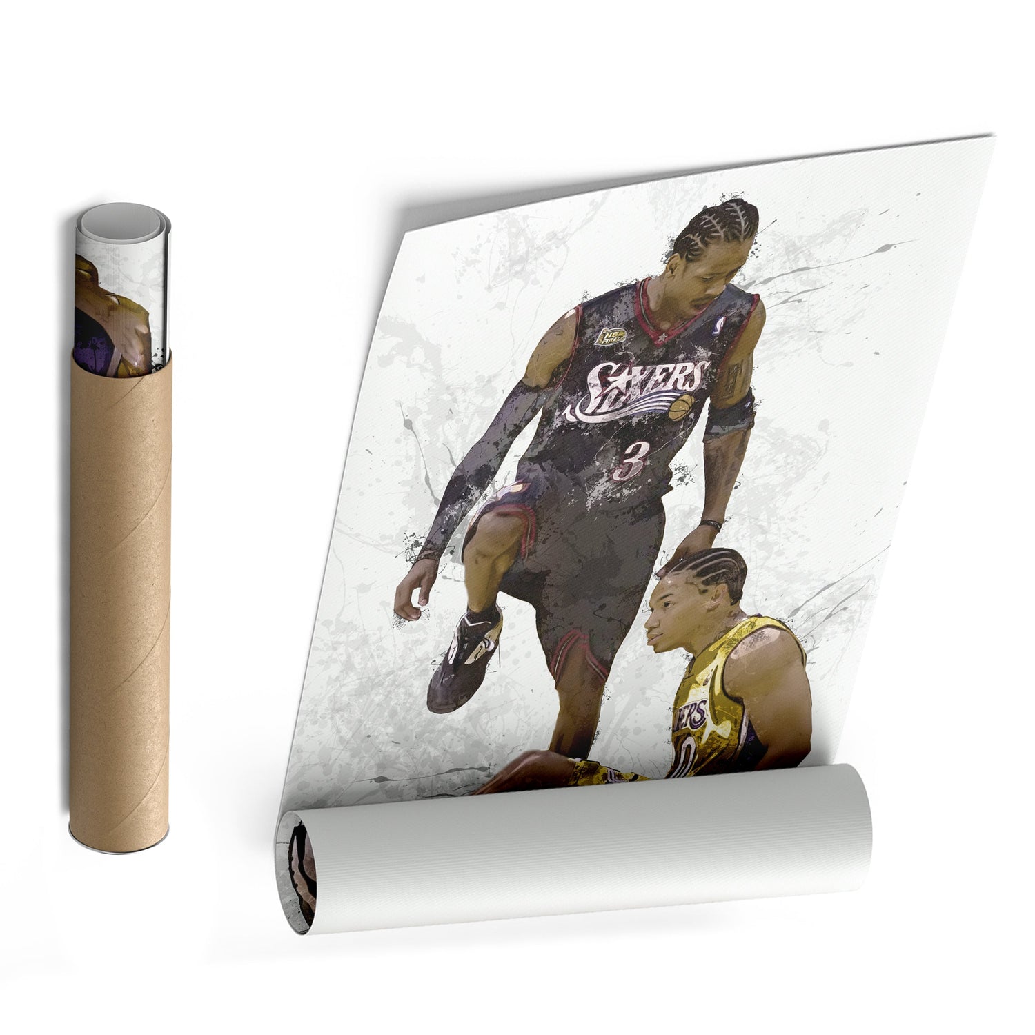 Allen Iverson Step Over Canvas Wall Art – NBA Legend for Man Cave