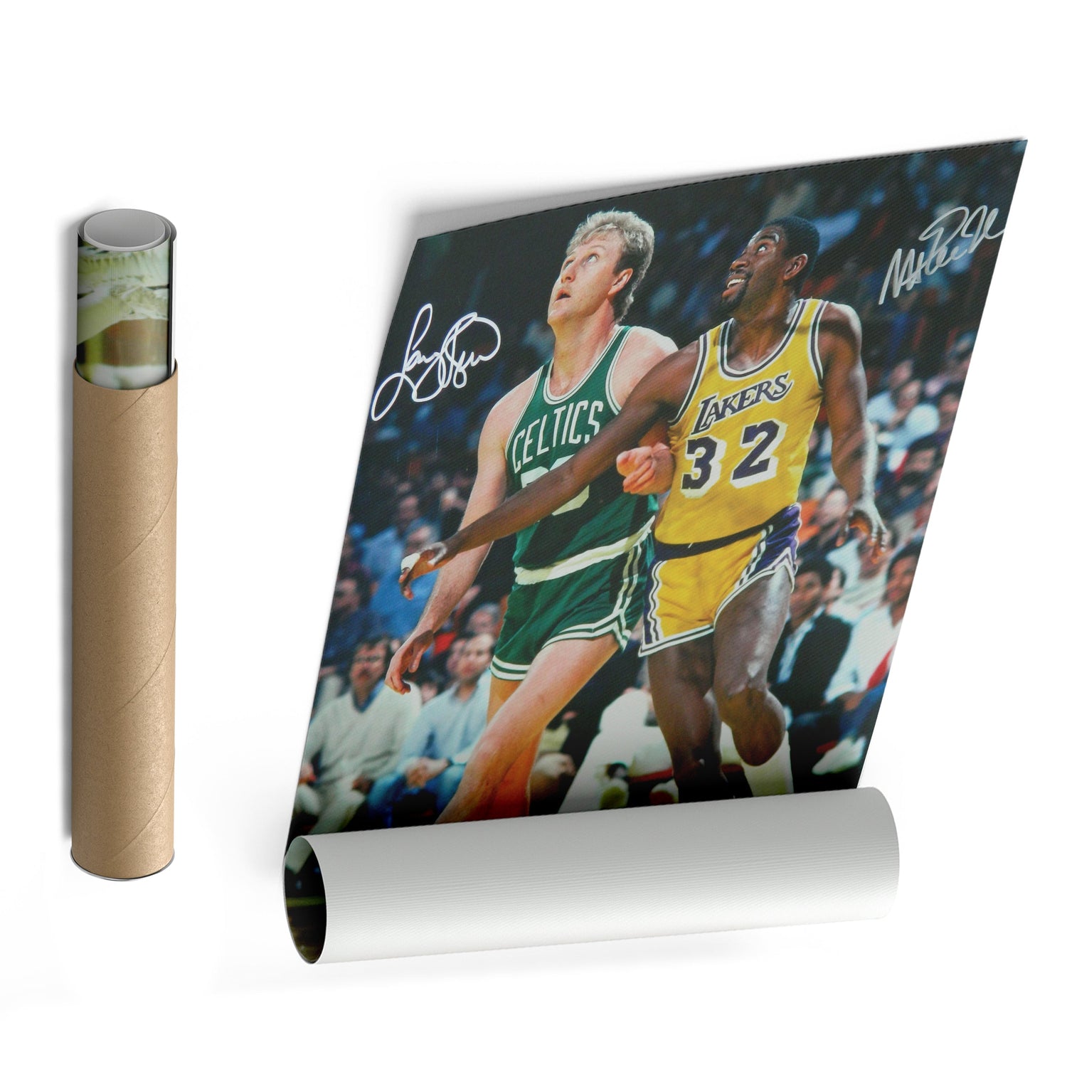 Larry Bird & Magic Johnson Canvas – Lakers vs Celtics Wall Art Print