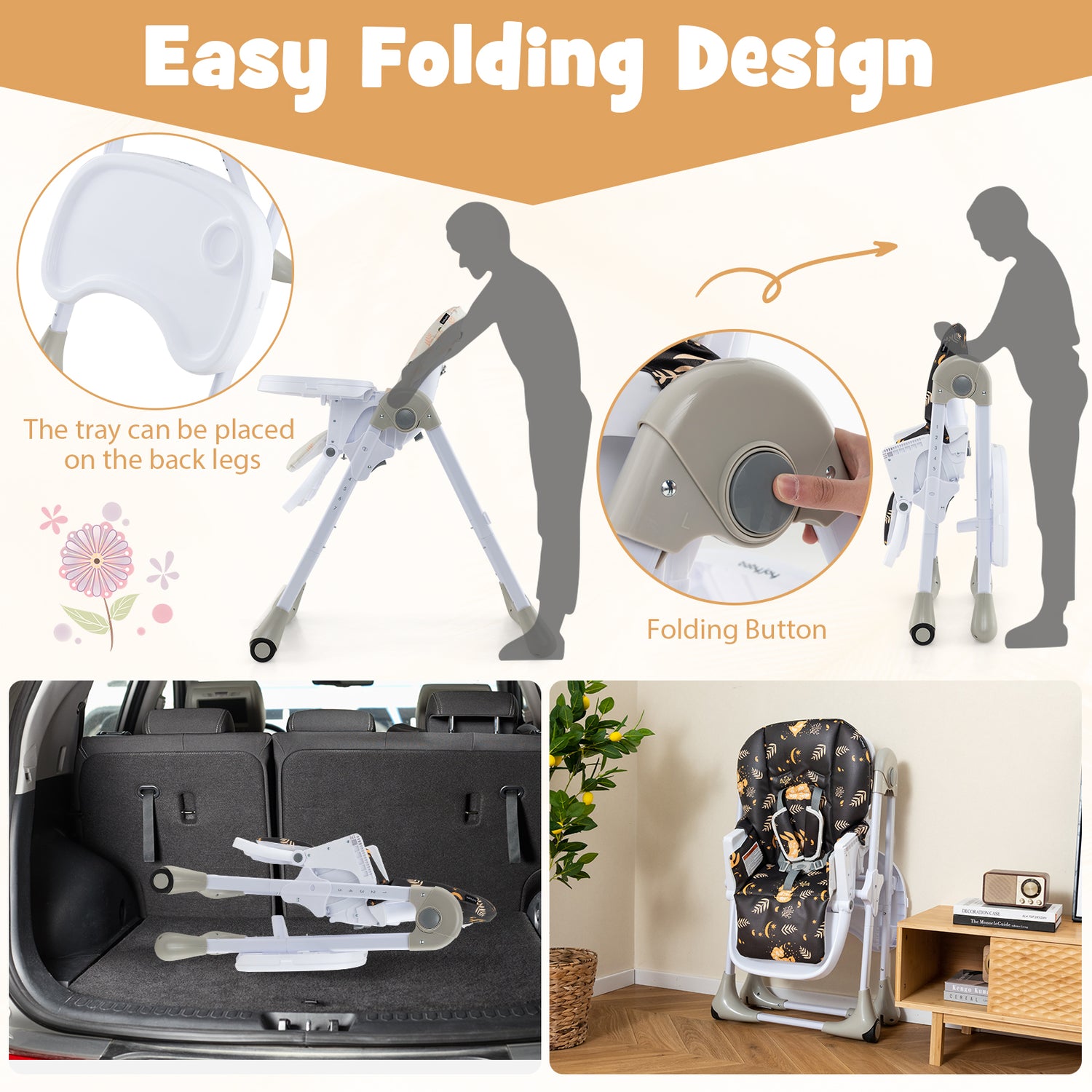 3-In-1 Convertible Baby High Chair for Toddlers