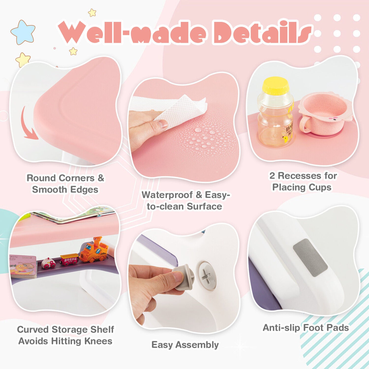 Kids Table and Chair Set with Building Blocks