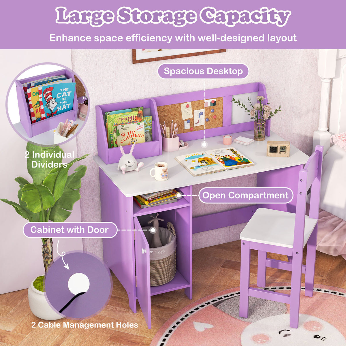 Kids Table and Chair Set for Arts Crafts Homework Home School