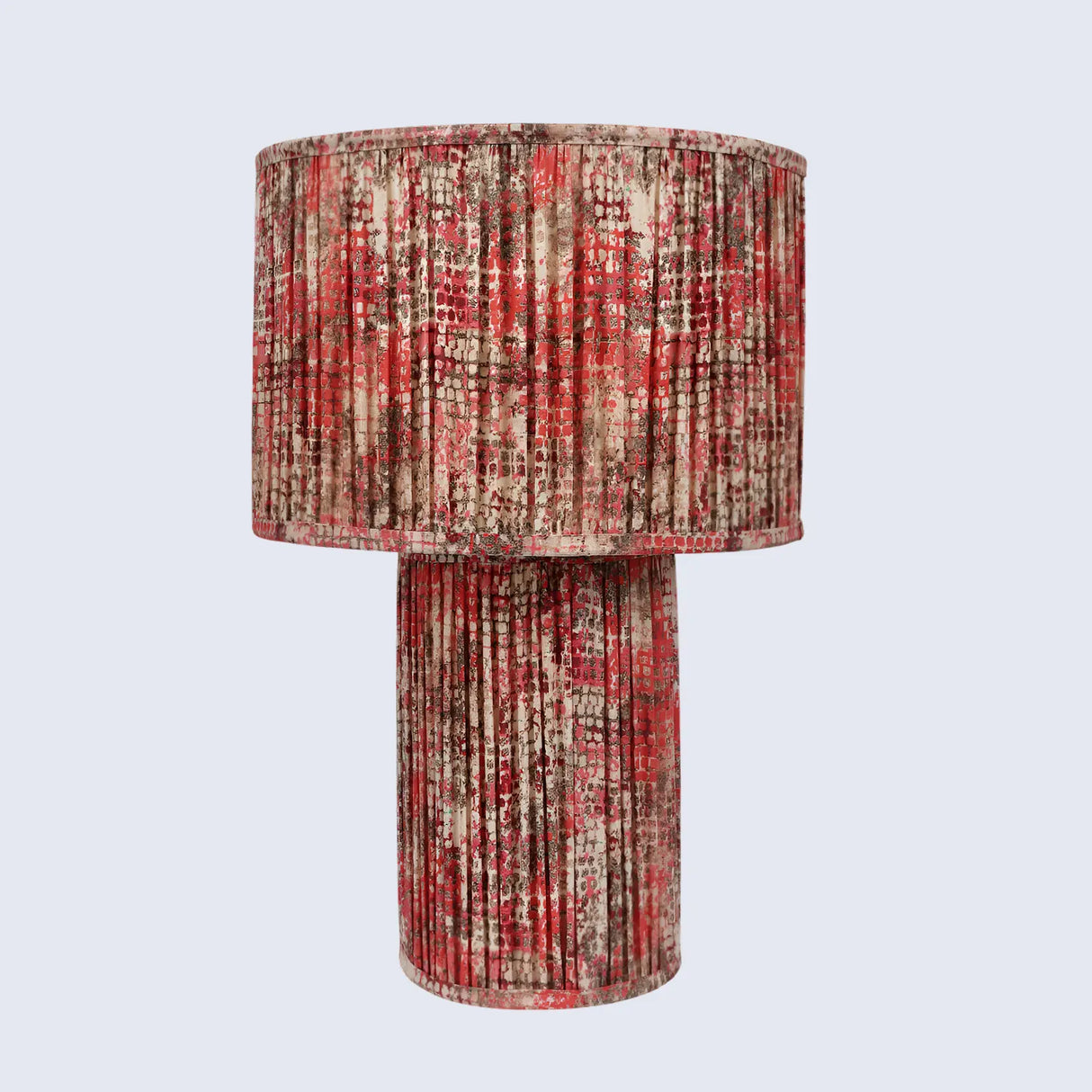Red Pleated Fabric Table Lamp in 20" - Cotton Lampshades