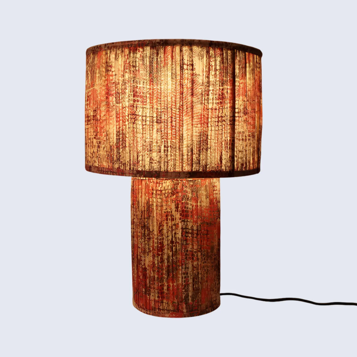 Red Pleated Fabric Table Lamp in 20" - Cotton Lampshades