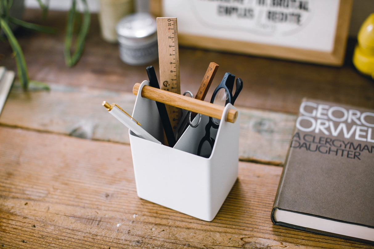Pen + Desk Organizer - Small - Steel + Wood