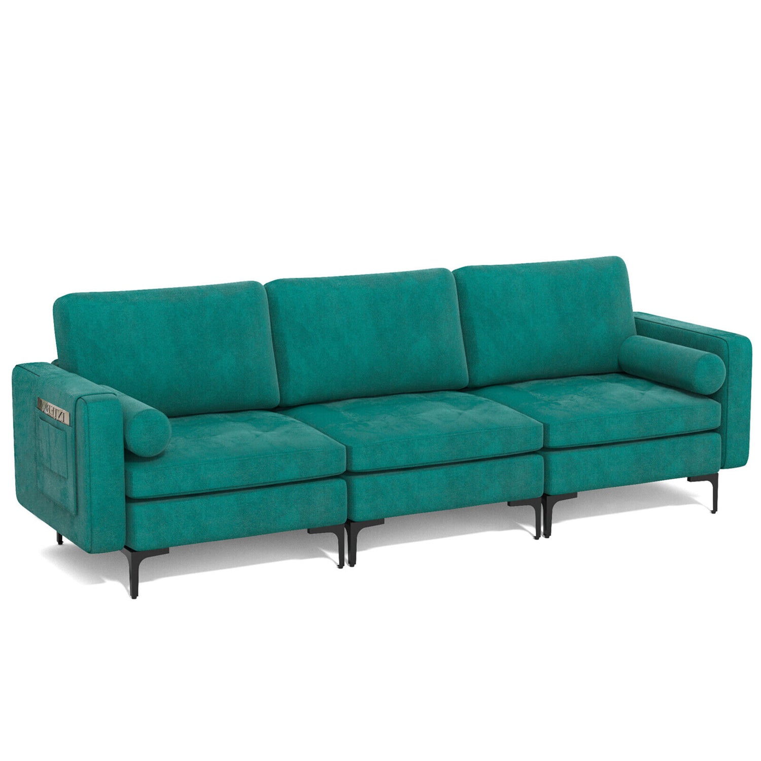 3-Seat Sofa Sectional with Side Storage Pocket and Metal Leg-3