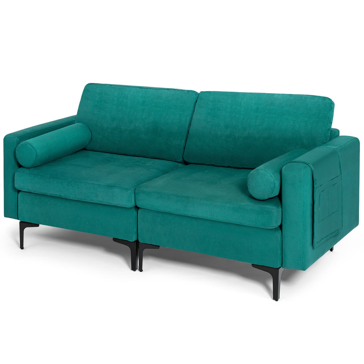 Modular 1/2/3/4-Seat L-Shaped Sectional Sofa Couch with Socket USB Port-2