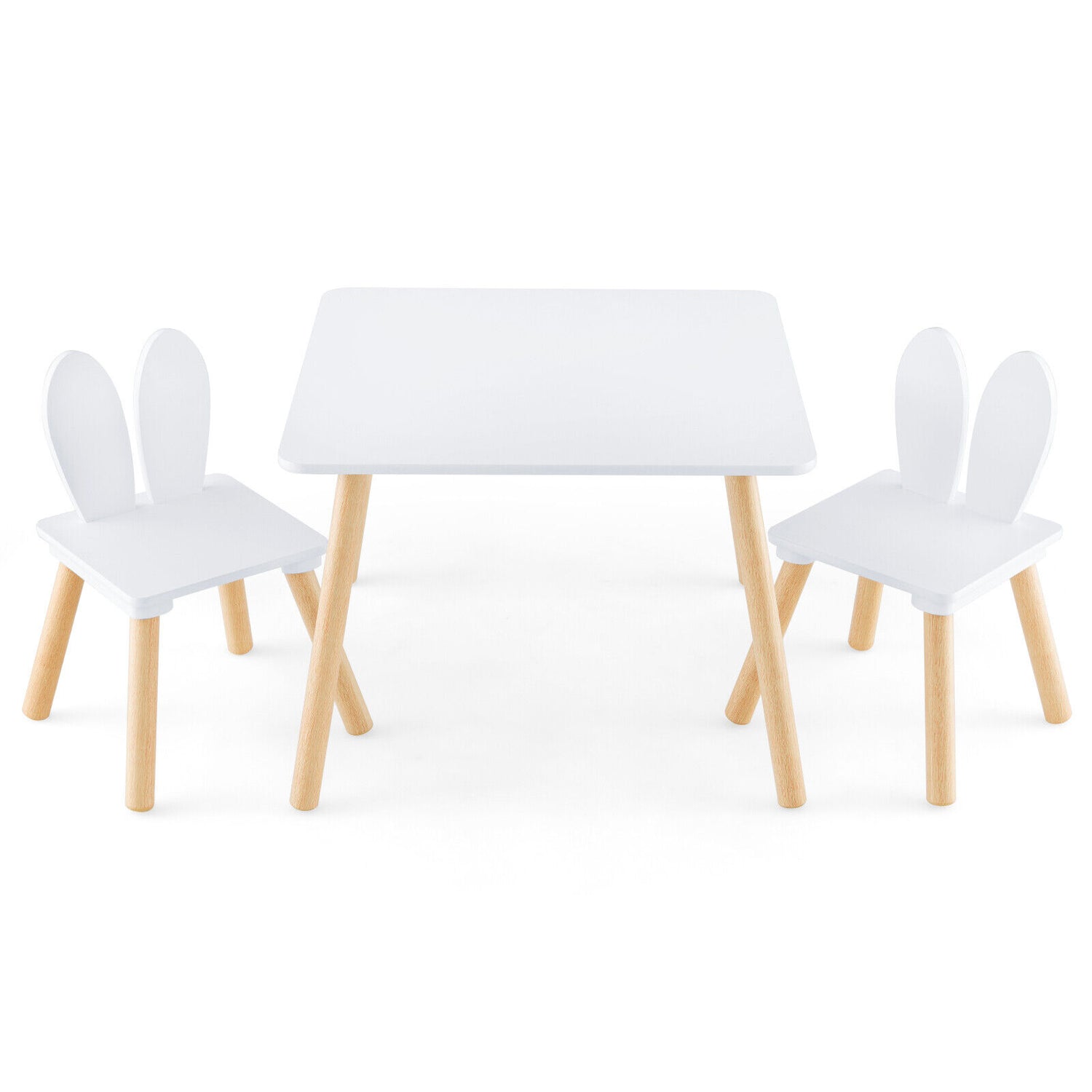 3 Pieces Kids Table and Chairs Set for Arts Crafts Snack Time