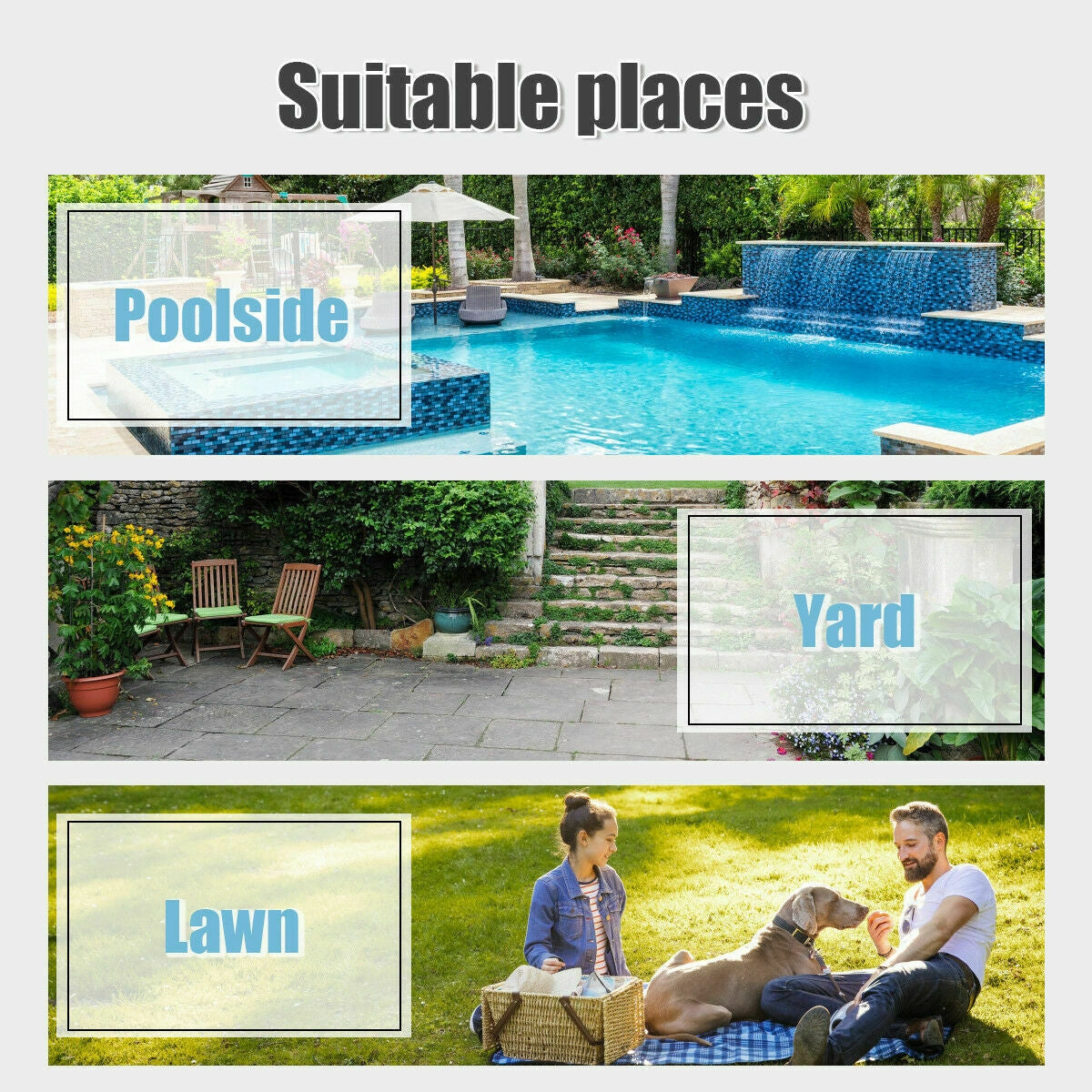 3 Pcs Outdoor Rattan Patio Conversation Furniture Set
