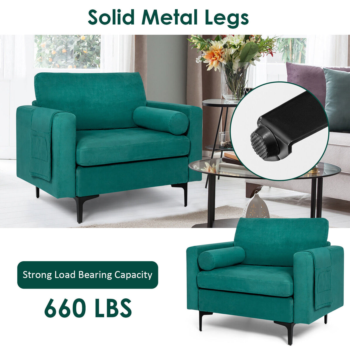 Modular 1/2/3/4-Seat L-Shaped Sectional Sofa Couch with Socket USB Port-1