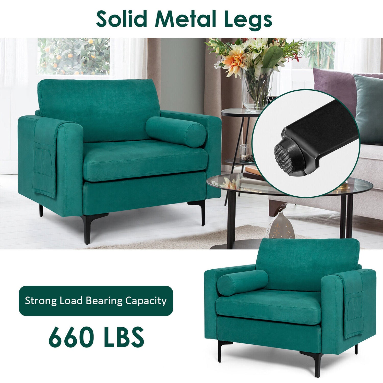 Modular 1/2/3/4-Seat L-Shaped Sectional Sofa Couch with Socket USB Port-1